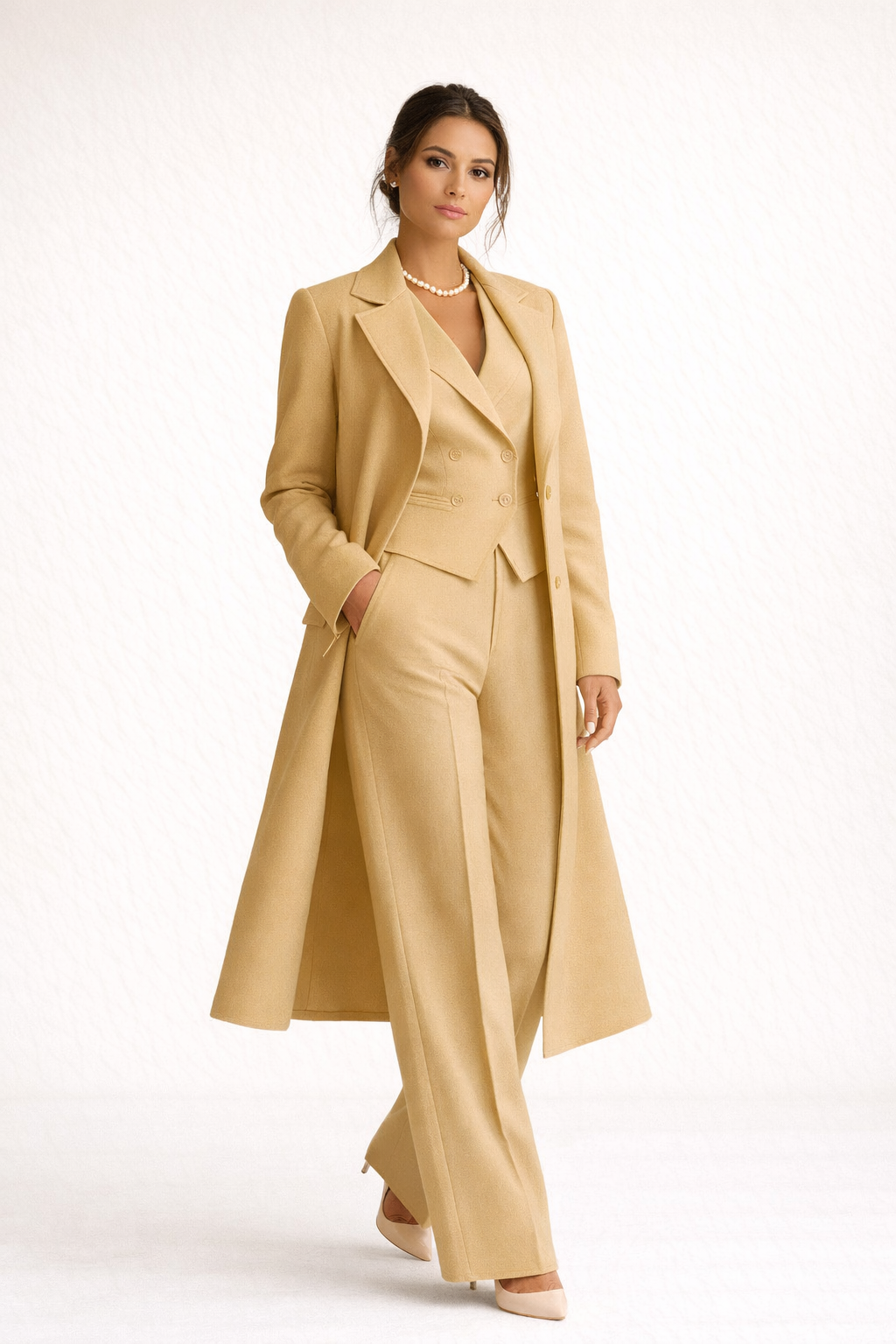 Damen Set 3 Stück Blazer Weste Weste Hose elegant - Ingrid