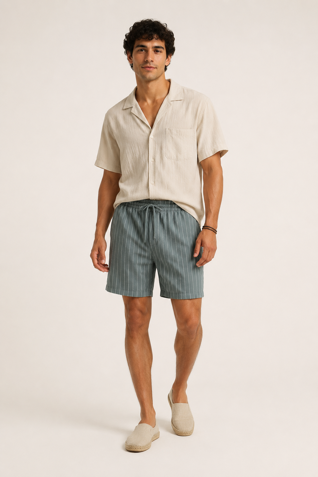 Freizeitshorts aus Leinen mit elastischem Kordelzug für Herren - Levin