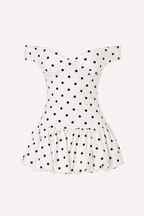 Kurzes Kleid mit Polka Dots schulterfrei - Mila