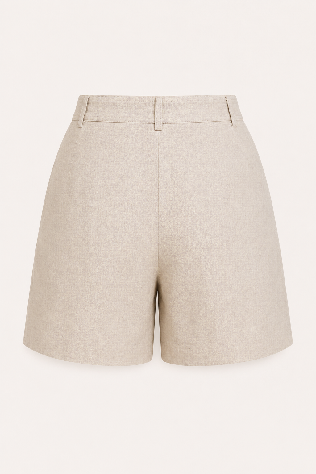 Damen-Shorts aus Leinen und Baumwolle mit hoher Leibhöhe und Abnähern – Holly