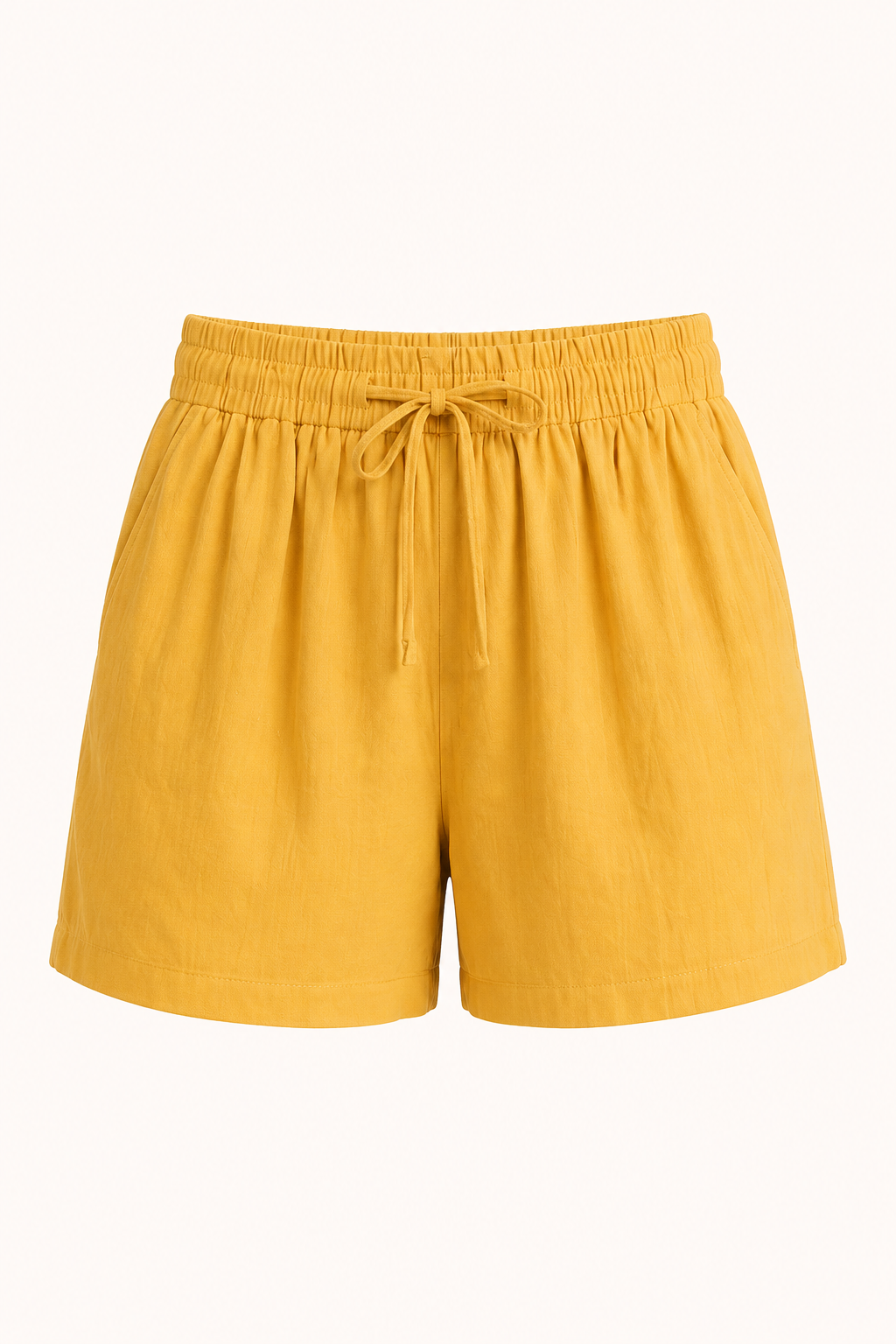 Damen-Shorts aus Leinen und Baumwolle mit elastischem Bund und Kordelzug – Anja