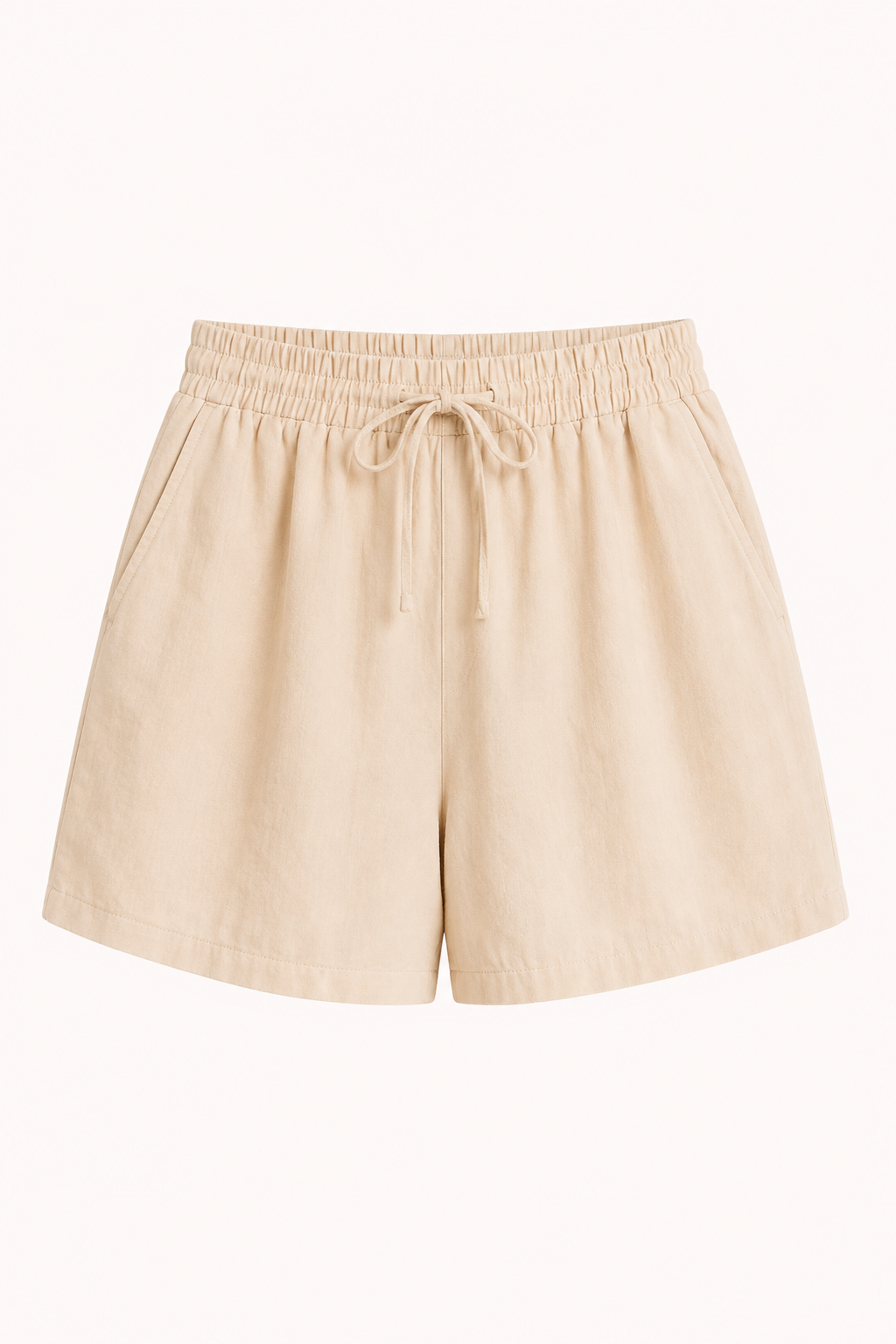 Damen-Shorts aus Leinen und Baumwolle mit elastischem Bund und Kordelzug – Anja