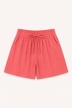 Damen-Shorts aus Leinen und Baumwolle mit elastischem Bund und Kordelzug – Anja
