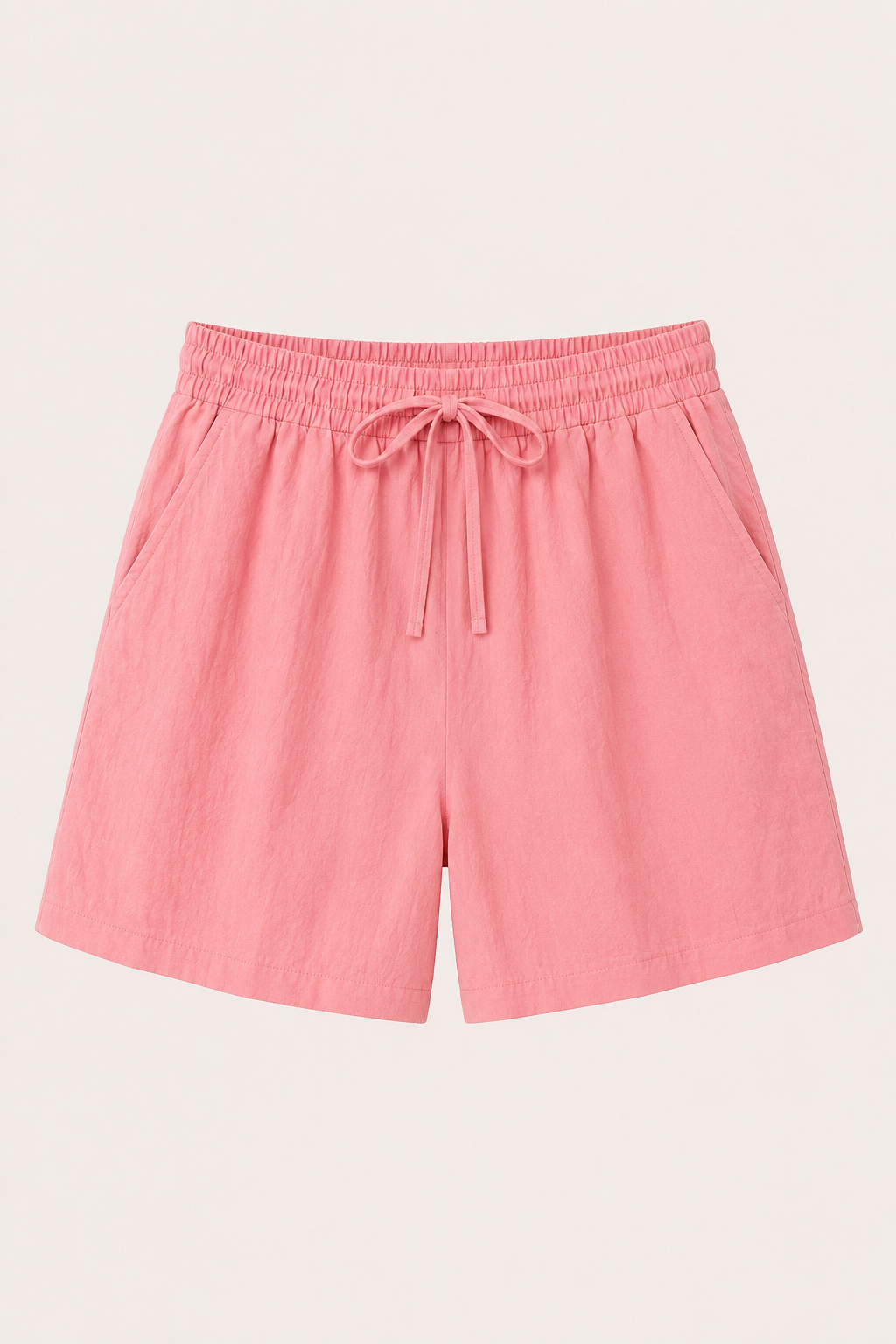 Damen-Shorts aus Leinen und Baumwolle mit elastischem Bund und Kordelzug – Anja