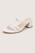 Damen Sandalen mit breitem Absatz und gekreuzten Riemen - Maljovic