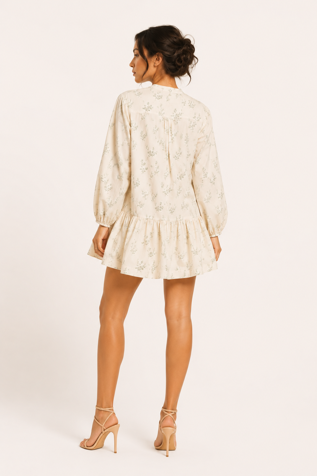 Kurzes Kleid mit Blumenmuster und langen Ärmeln für Frauen - Amelie
