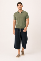 Herren-Cropped-Hose mit elastischem Bund und Kordelzug – Alfie