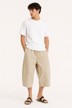 Herren-Cropped-Hose mit elastischem Bund und Kordelzug – Alfie