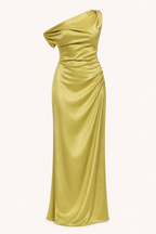 Langes, drapiertes Ein-Schulter-Kleid für Damen – Guita