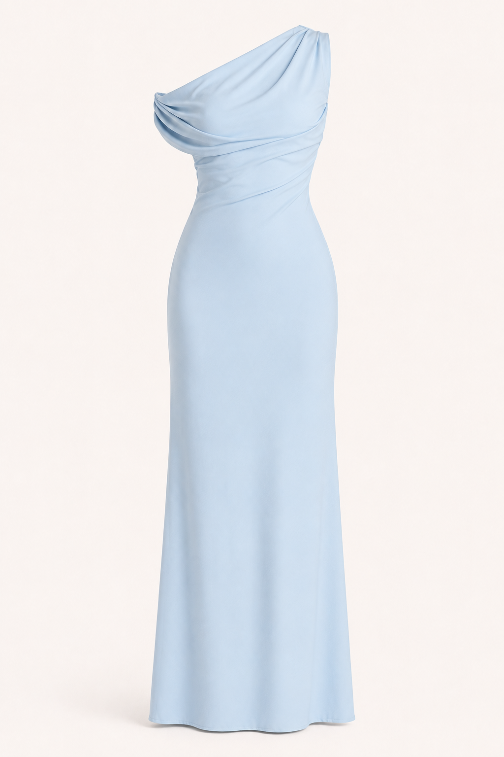 Langes, drapiertes Ein-Schulter-Kleid für Damen – Guita