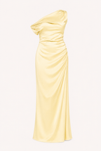 Langes, drapiertes Ein-Schulter-Kleid für Damen – Guita