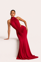 Elegantes langes Kleid mit Neckholder für Frauen - Klara