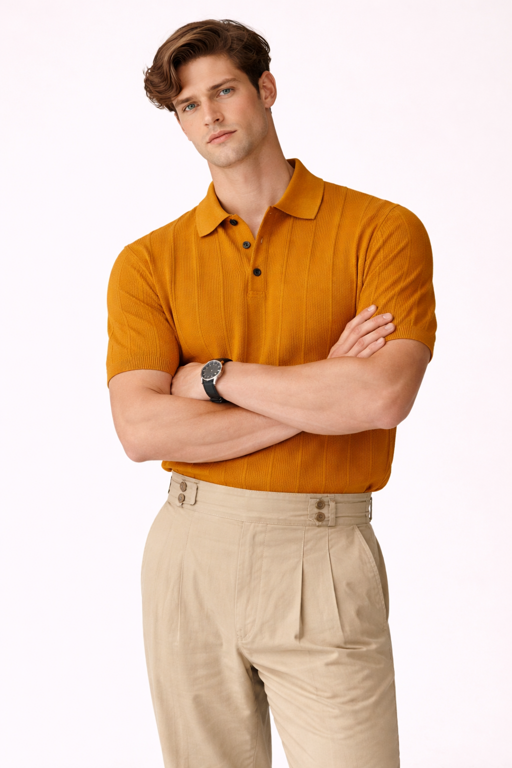Leichtes Herren-Poloshirt mit Button-Down-Kragen - Ravel