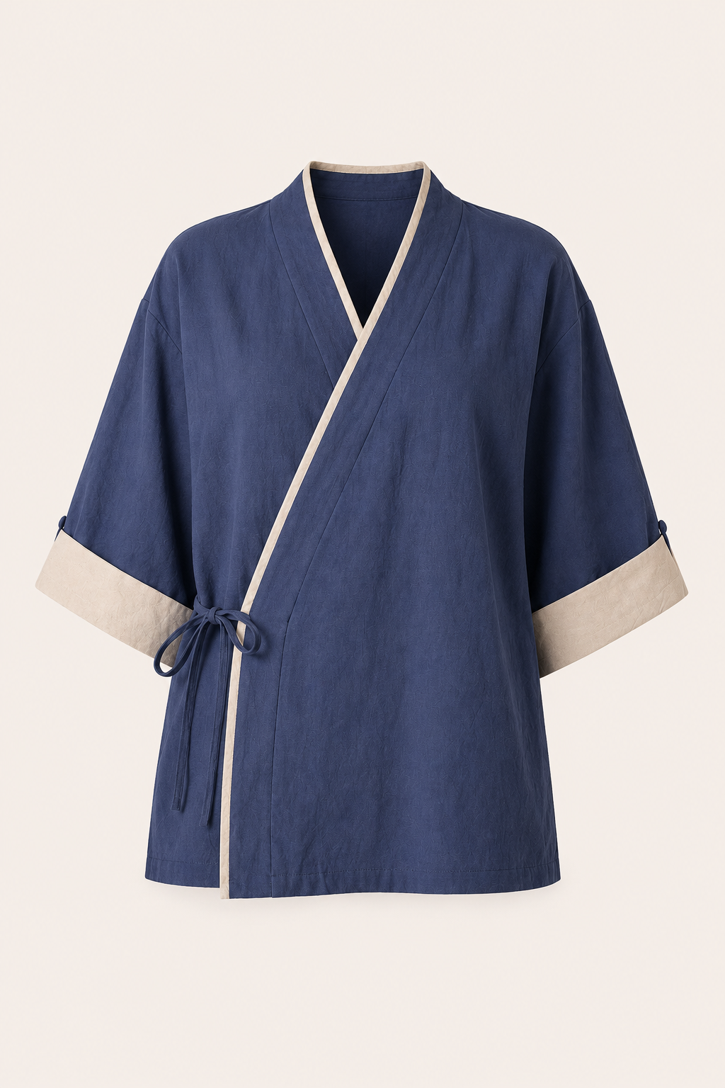 Damen-Kimono-Kreuzbluse mit Paspelierung - Frida