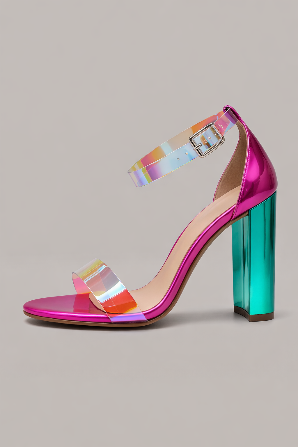 Damen Schuhe mit hohem Absatz, Riemen und runder Spitze - Leyla