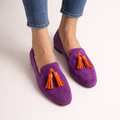 Damen Quaste Loafer runde Zehe flache Sohle - Elvara
