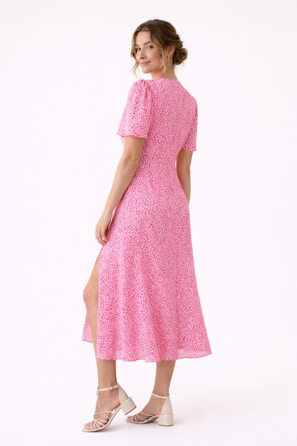 Leichtes Midikleid mit Frontschlitz für Frauen - Lamal
