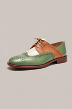 Zweifarbige Damen Oxford Schuhe mit niedrigem Absatz - Milany