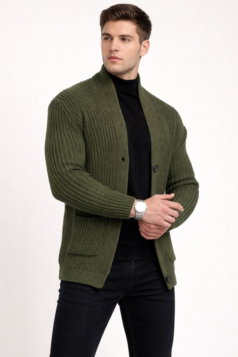 Herrenstrickjacke mit Knöpfen - Varex