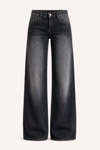 Damenjeans mit mittlerer Leibhöhe und weitem Bein – Kerstin