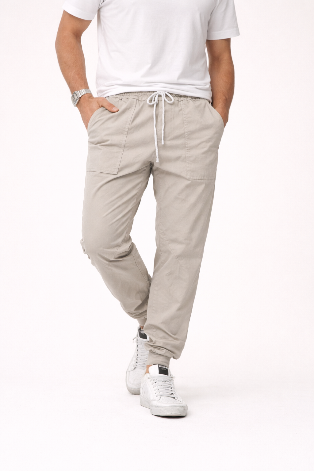 Konische Herren-Jogginghose mit Kordelzug und Taschen - Falk