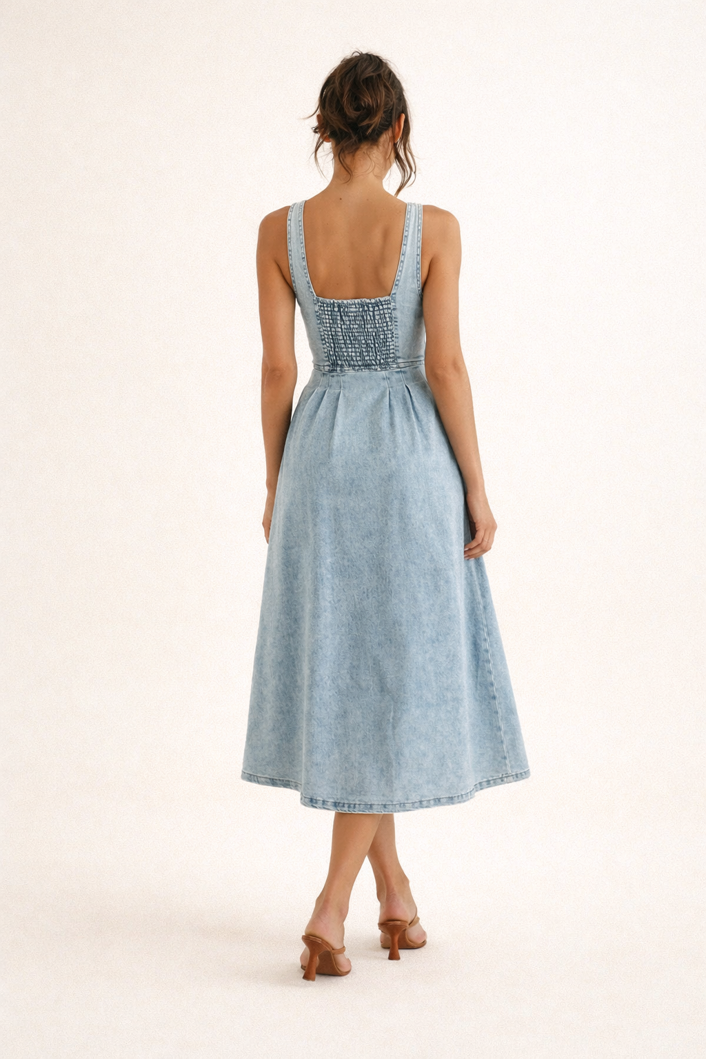 Denim-Midikleid für Damen im Frühlingsstil - Elowen