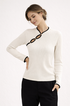 Damenpullover mit asymmetrischem Ausschnitt - Judith