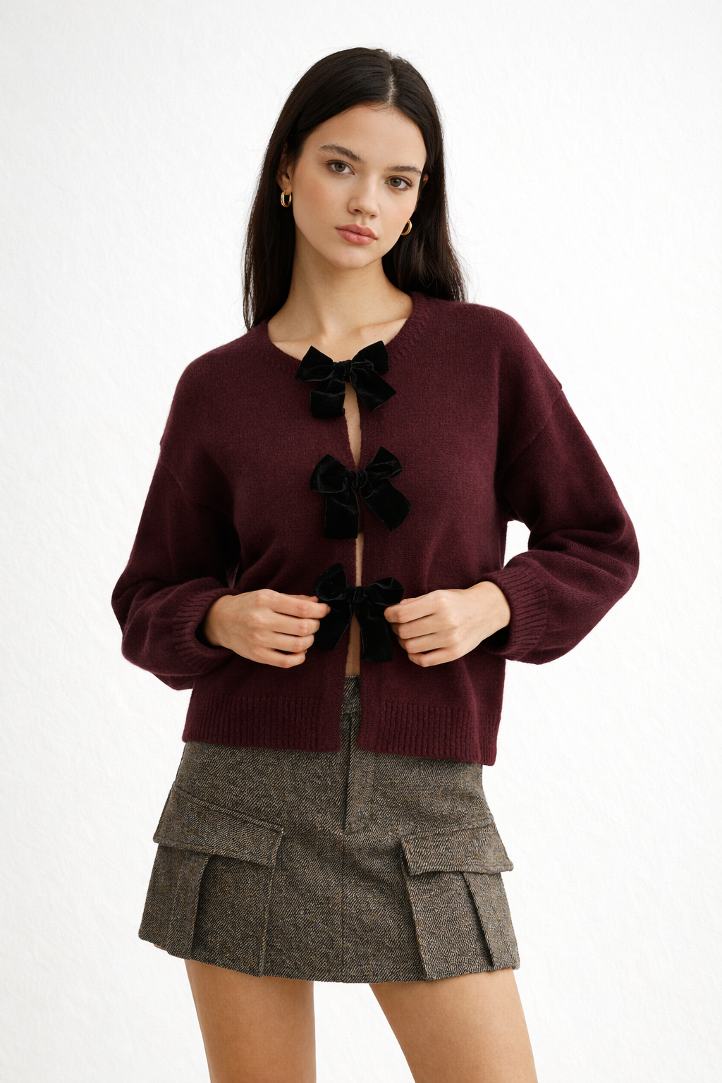 Damen Vintage Pullover mit Schleifen - Olatz