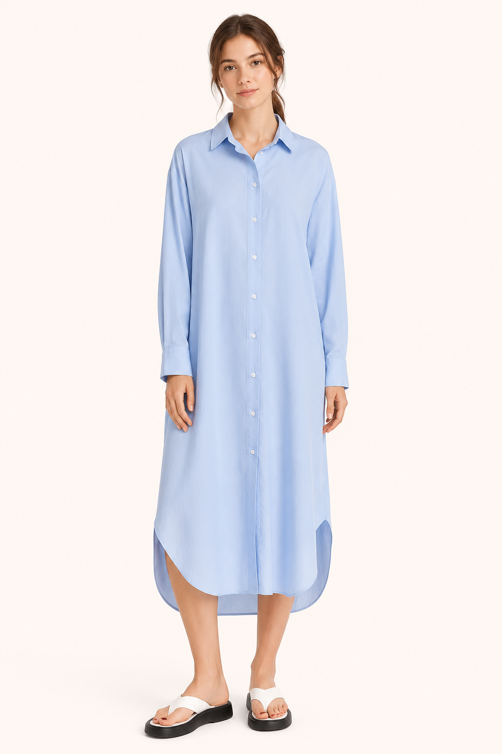 Langes Hemdblusenkleid für Frauen - Shanik