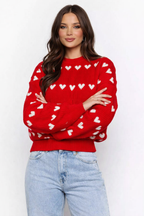 Damen Strickpullover mit Herzmotiv - Eydís