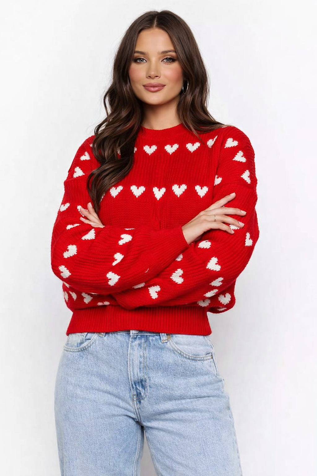 Damen Strickpullover mit Herzmotiv - Eydís