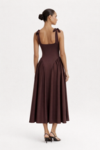 Midikleid mit quadratischem Ausschnitt für Frauen - Brigitte