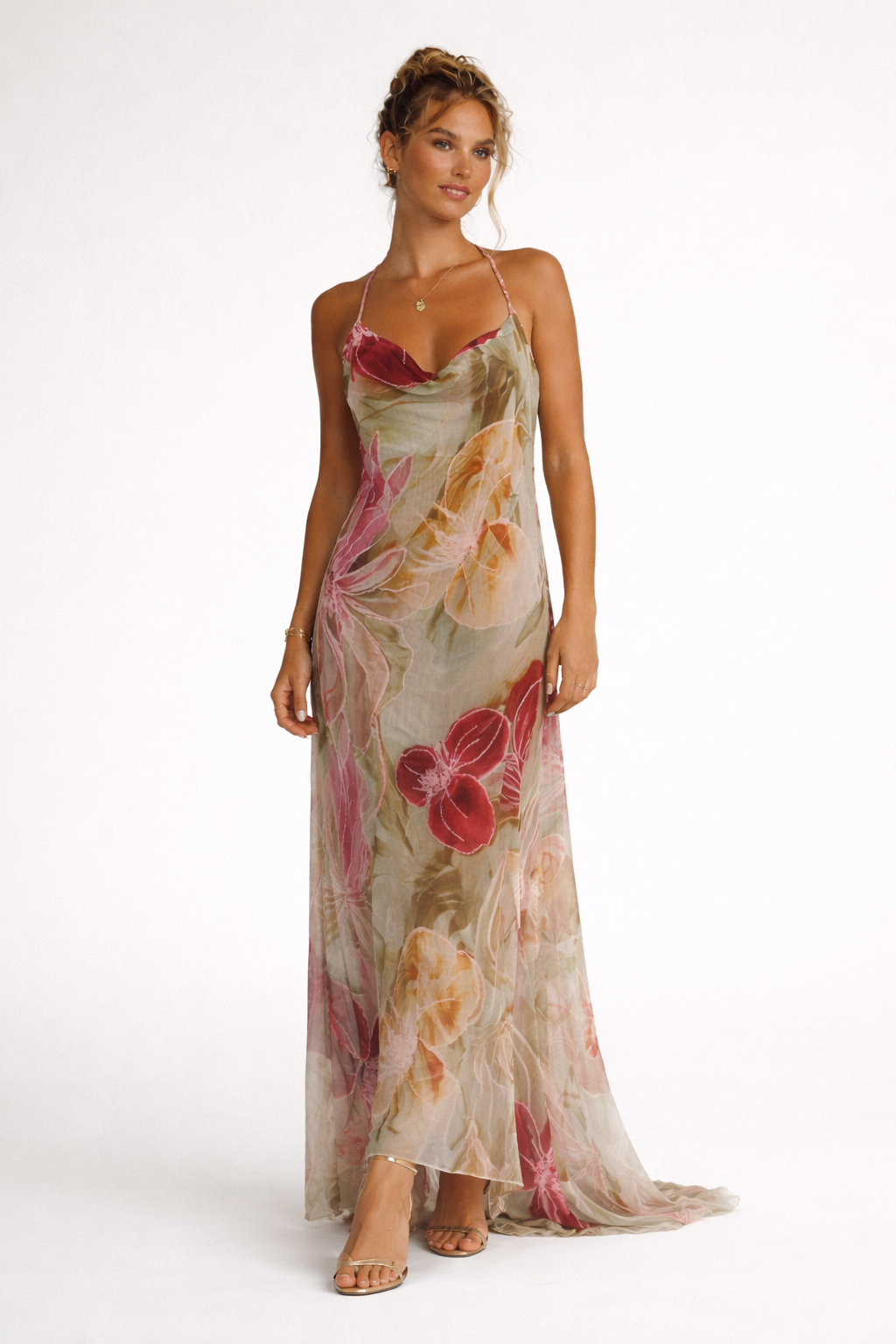 Damen Maxikleid mit dünnen Trägern - Samantha