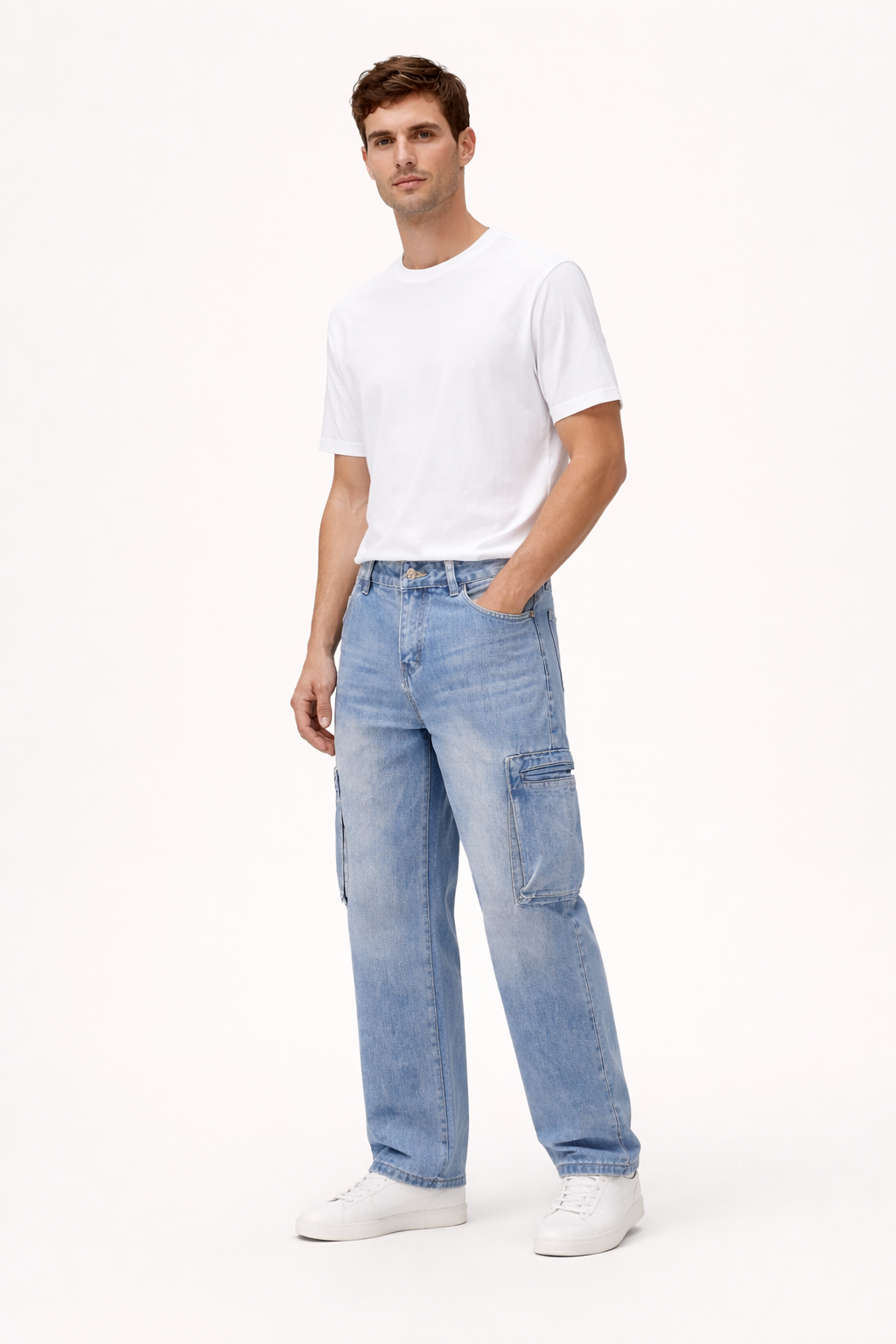 Gerade Utility-Cargo-Jeans für Männer - Falko