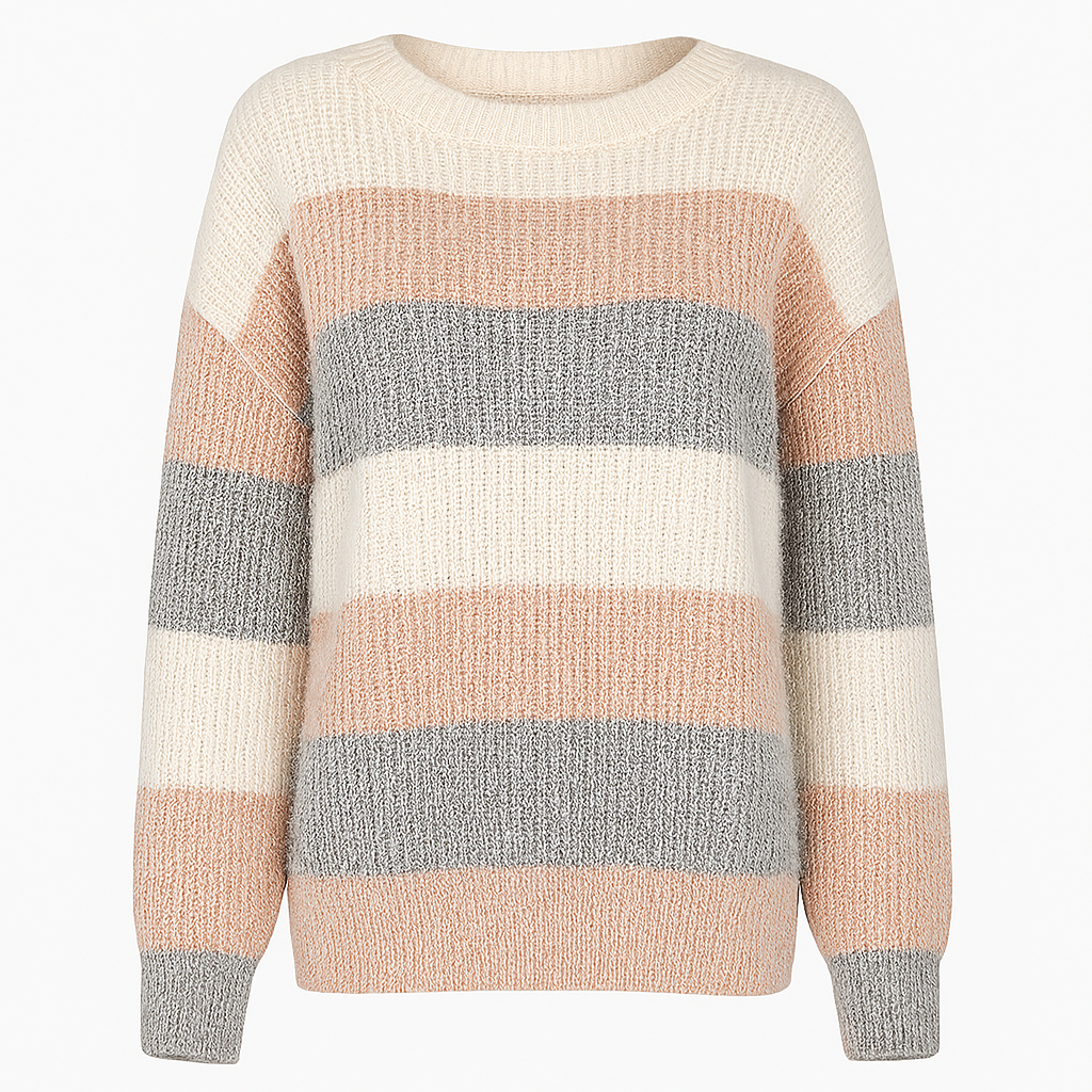 Grob gestrickter Pullover mit breiten Streifen - Maelis