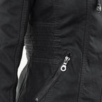Wetterfeste Lederjacke mit Kapuze