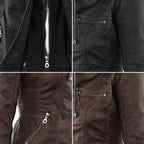 Elegante Biker-Lederjacke mit Kapuze