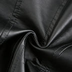 Elegante Lederjacke mit Rundhalsausschnitt und Knopfverschluss