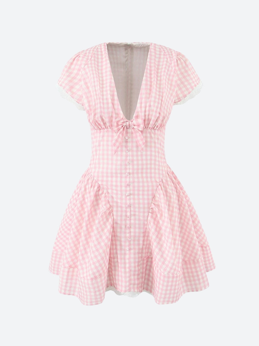 Damen Minikleid mit V-Ausschnitt - Ylvaine