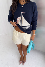 Pullover mit Segelbootmotiv