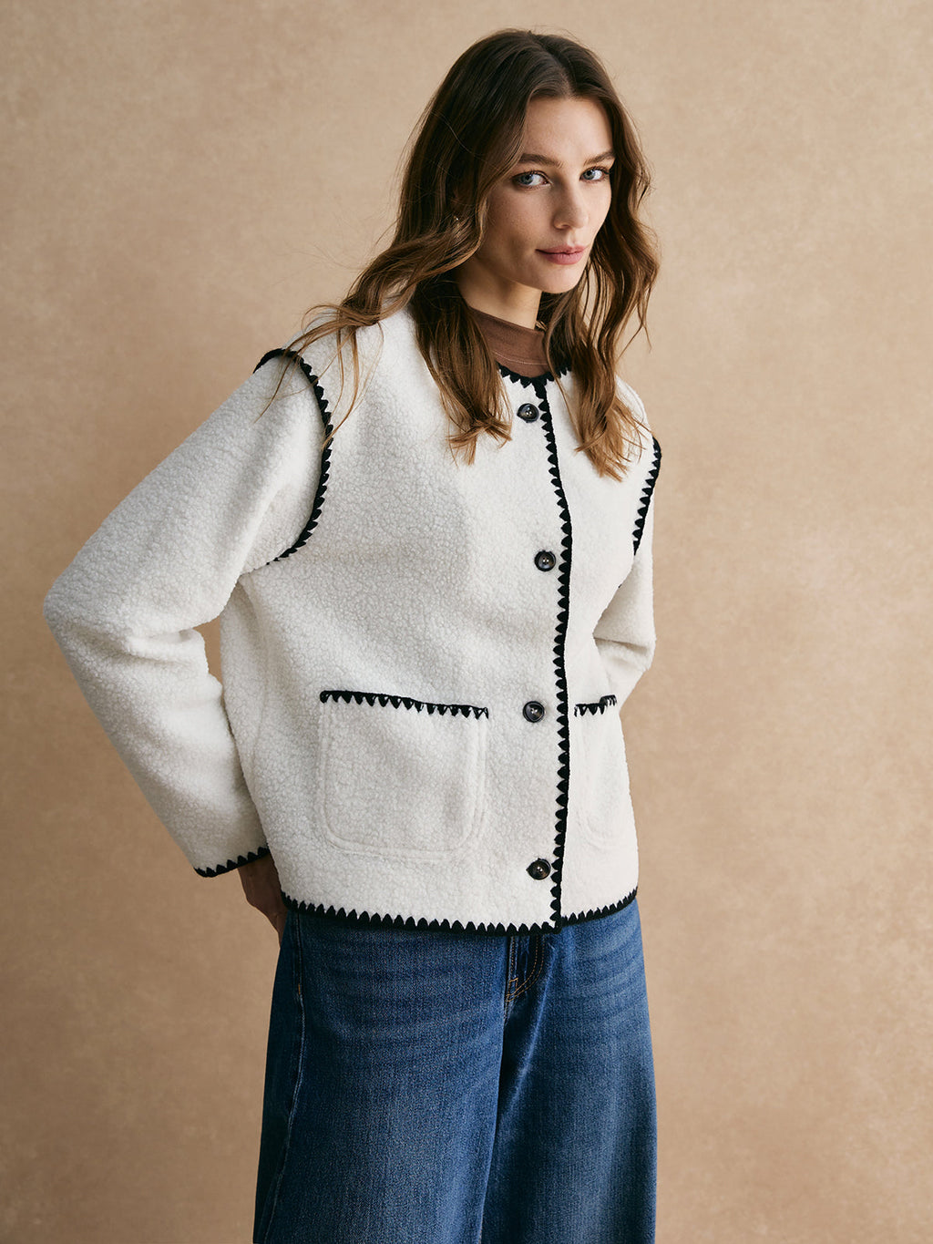 Damen-Fleecejacke mit Paspel - Annalise