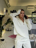 Gestricktes Loungewear-Set für Damen mit Kapuze - Alessia