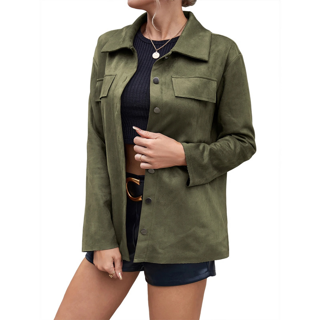 Damenjacke aus Wildleder mit Knöpfen - Valay