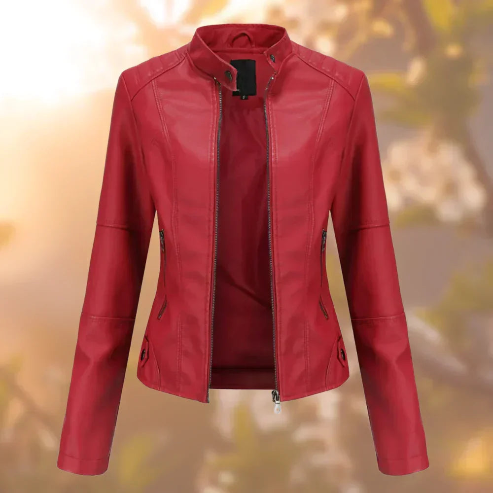 Stilvolle Lederjacke mit markanter Optik