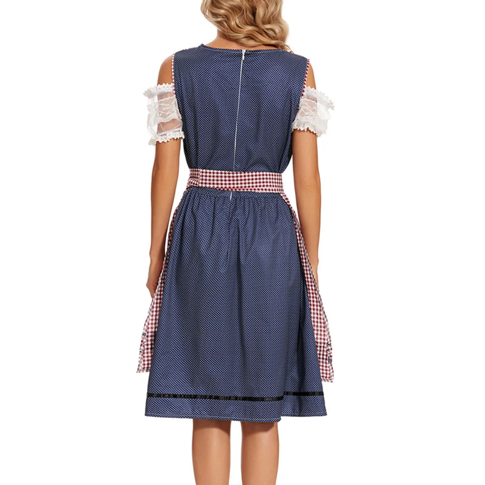 Dirndl Damen Kariert Blau-Rot - Svea