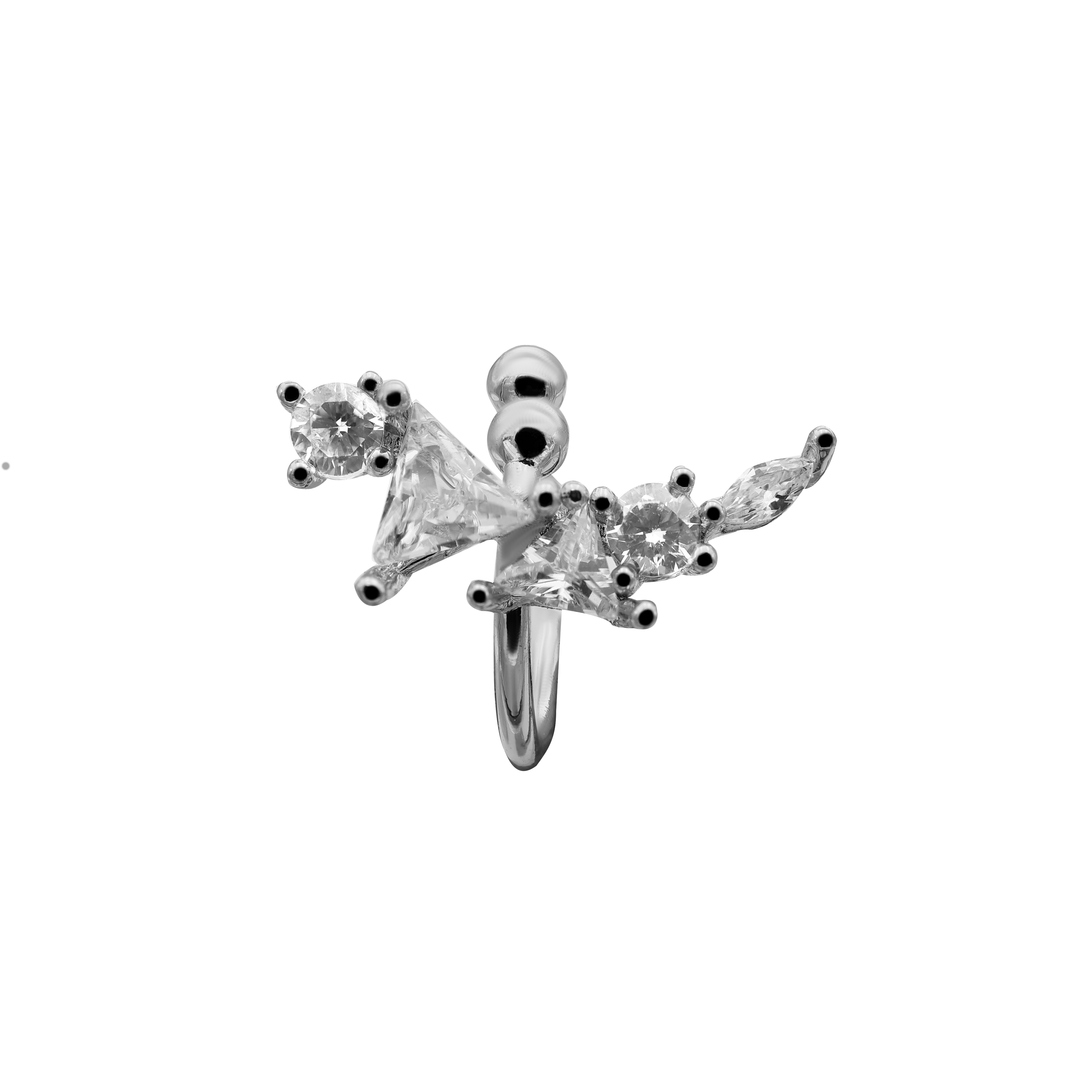 Leaf Crystal Earcuff 14K Vergoldet