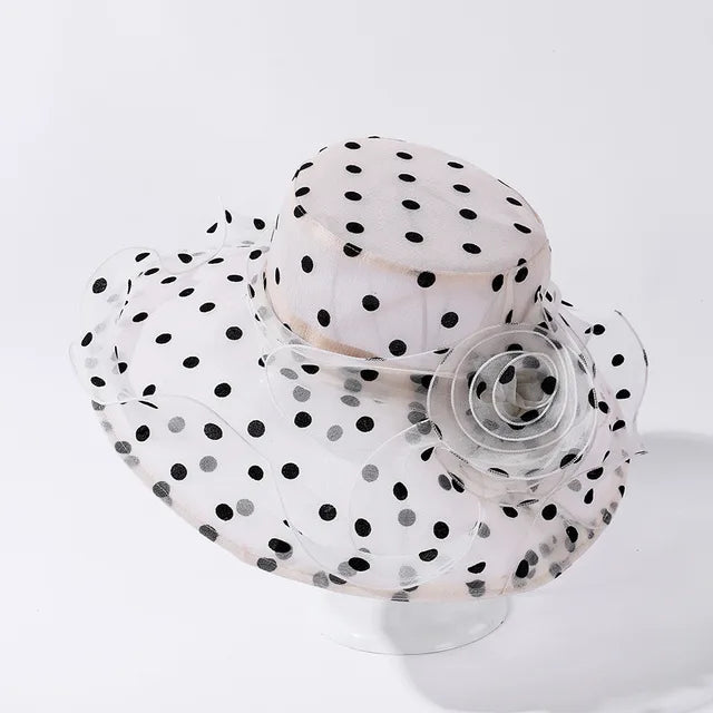Mode Dot Chiffon Eimer Hut