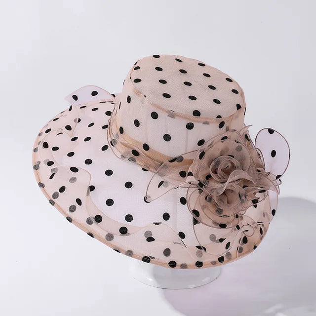 Mode Dot Chiffon Eimer Hut