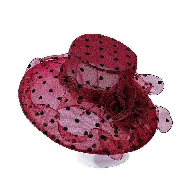 Mode Dot Chiffon Eimer Hut