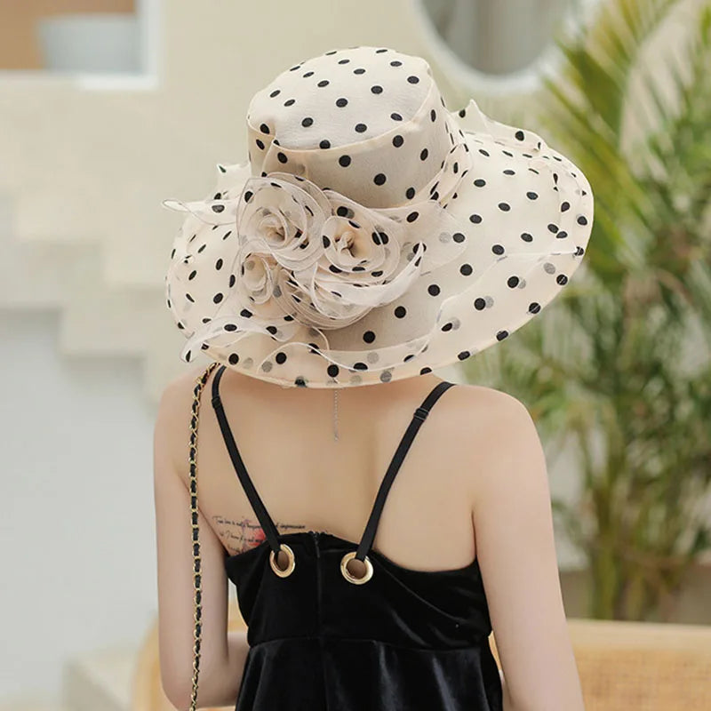 Mode Dot Chiffon Eimer Hut